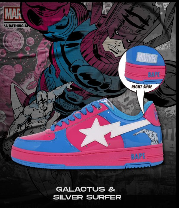 Bape Marvel Fantastic Four NSB silver surfer