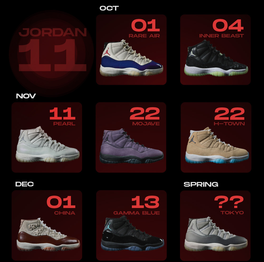 Jordan 11 Anniversary Calendary NSB