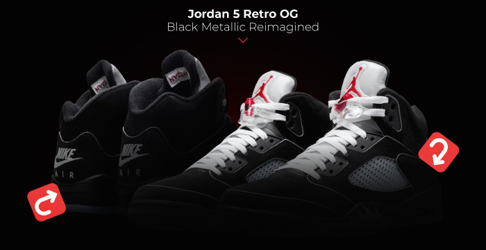 Jordan Reimagined Black Metallic 5s NSB